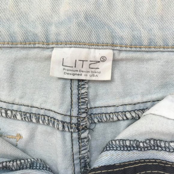 Light Wash Ripped Jean Skirt - Size Small - Picture 2 of 4